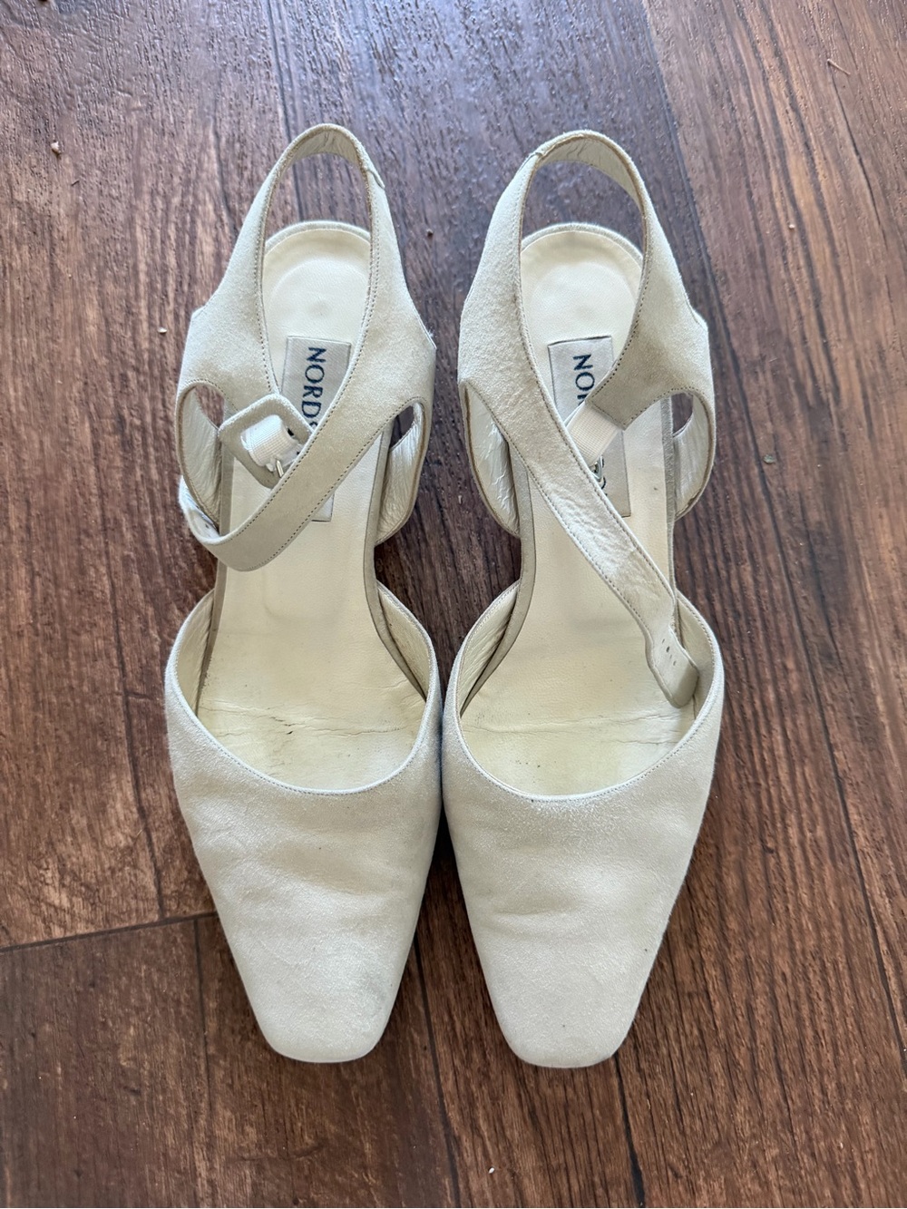 Nordstrom Cream Slingback Pumps with Crossover Strap